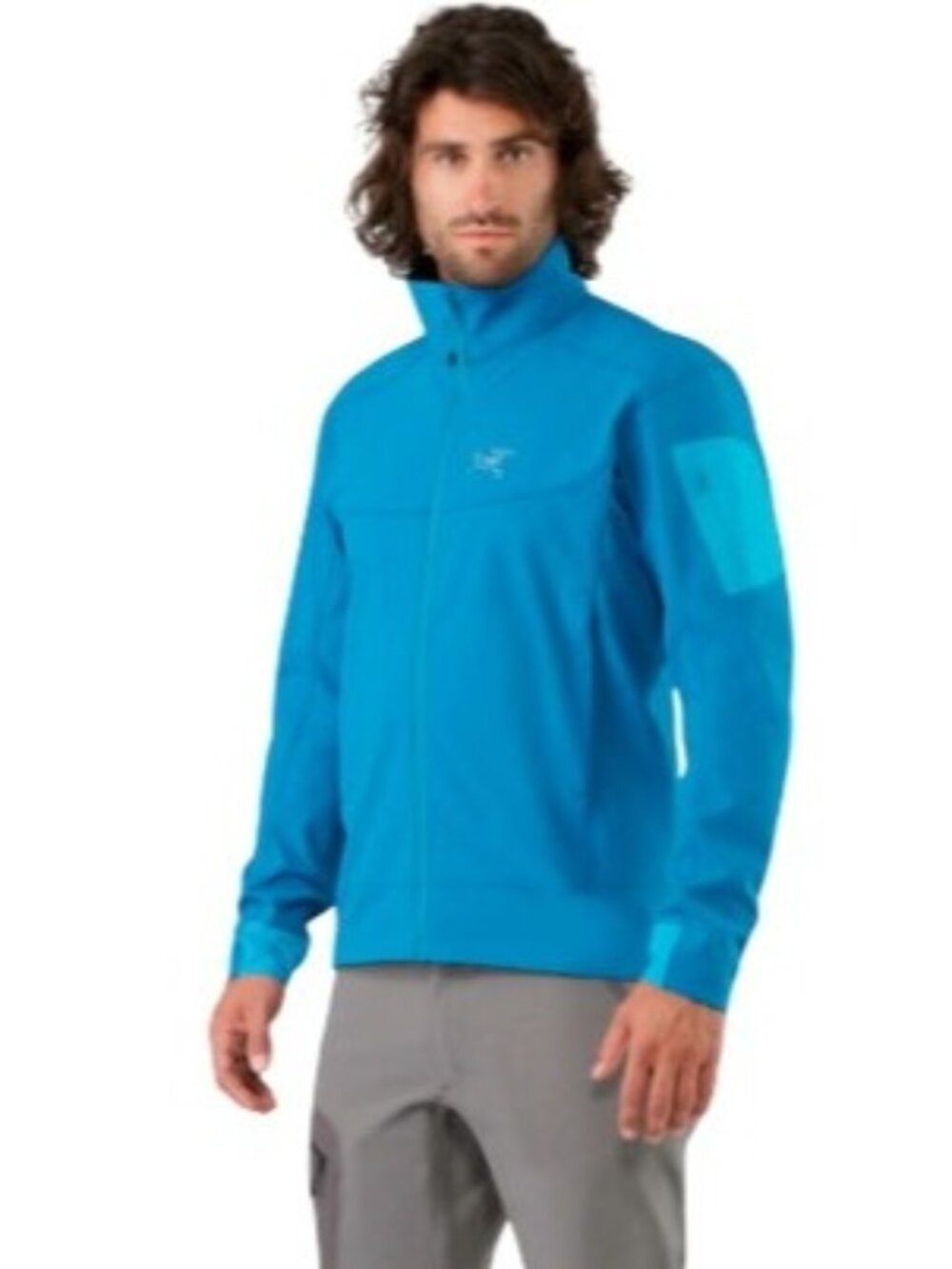 Arc’teryx Epsilon LT Jacket Mens XL Blue Full Zip Soft Shell Stand Up Collar EUC
